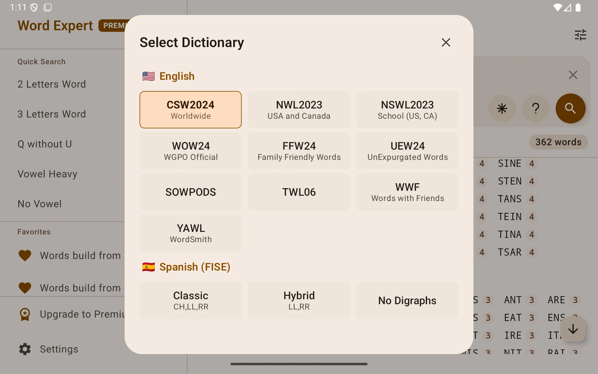 Word Expert (for SCRABBLE) screenshot