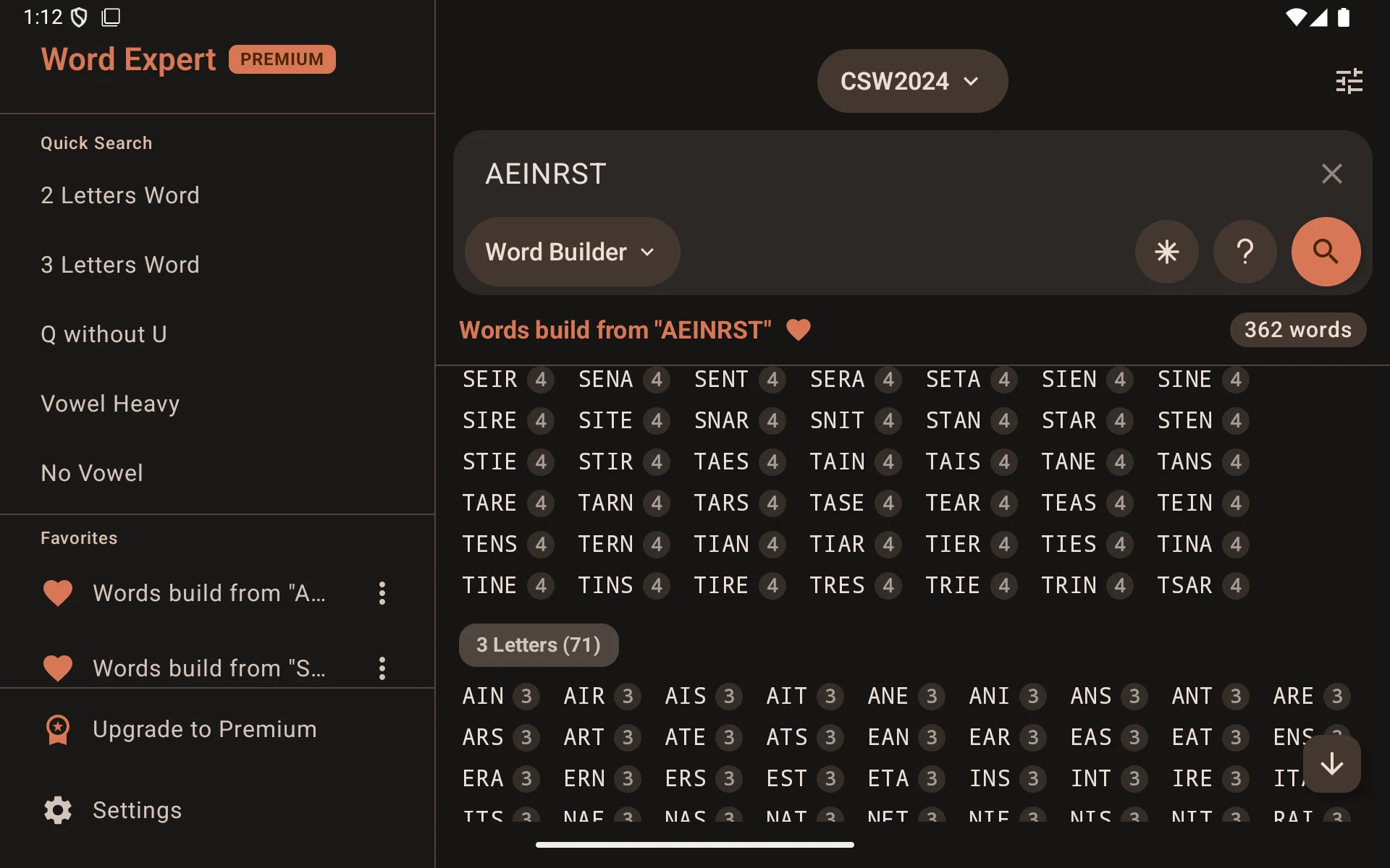 Word Expert (for SCRABBLE) screenshot