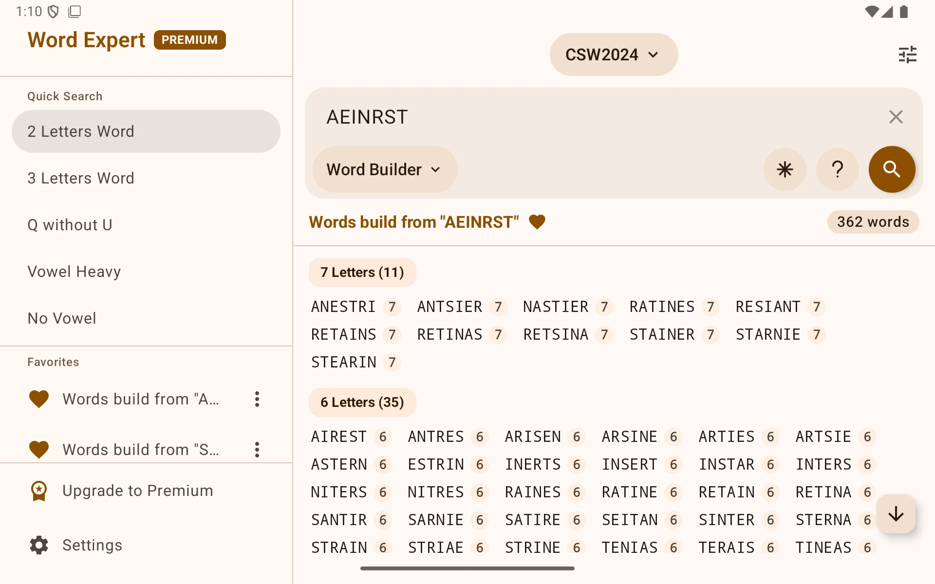 Word Expert (for SCRABBLE) screenshot