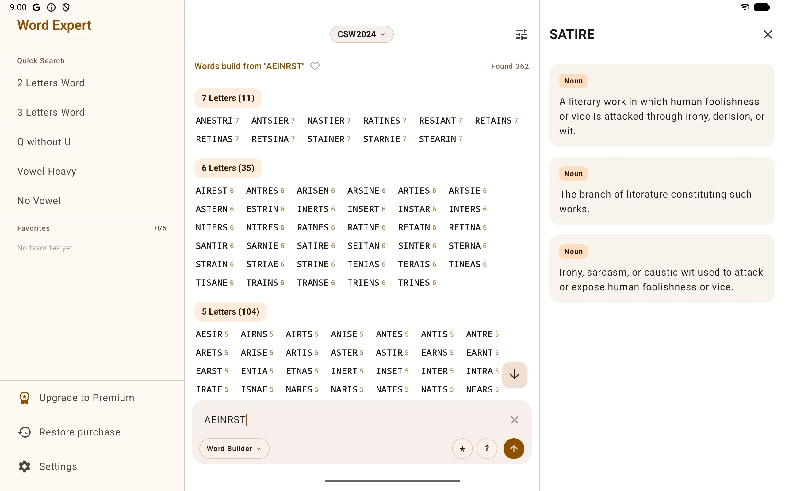 Word Expert (for SCRABBLE) screenshot